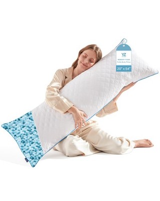 Long Body Pillow for Adults - Firm Body Pillow Insert with Shredded White Mem...