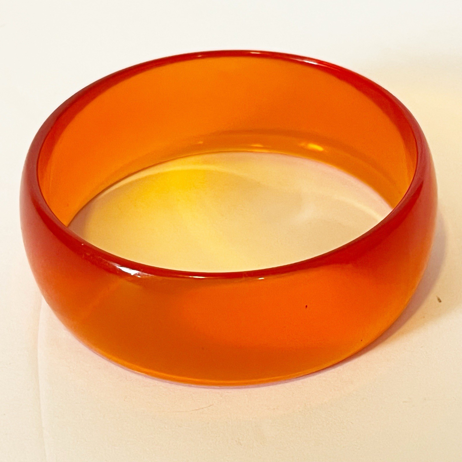 Acrylic Orange Bangle Bracelet Translucent Retro … - image 7