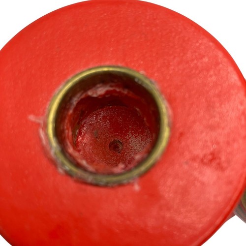 VTG Swedish Painted Wooden Candlestick Holders | Red Folk Art Hygge Decor | 3” - Picture 8 of 9
