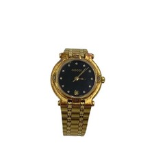 Gucci Quartz Watch Stainless Steel Black Gold 9200L Discoloration Used
