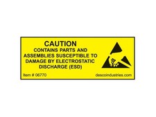 Desco 06770 - Equipment Containing ESDS Label, 3/4' x 2', 500/Roll