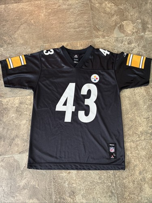 #ad Vintage Troy Polamalu Jersey Youth Large 14 16 Reebok #43 Steelers $19.99