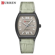 CURREN Men's Waterproof Watch Leather Band Dual Calendar Casual Wristwatch