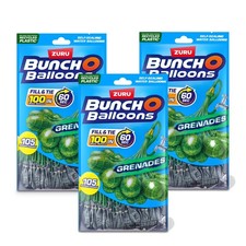 3 Pack Water Balloons 100 Count ZURU Bunch O Balloons Grenades NEW 315 Total