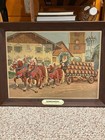 VINTAGE LOWENBRAU TRADITIONAL MUNICH BREWERY BEER WAGON PRINT BAR WARE — photo 1