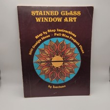 VTG 1974 Stained Glass Window Art Luciano Pattern Book 200 Designs Craft Guide