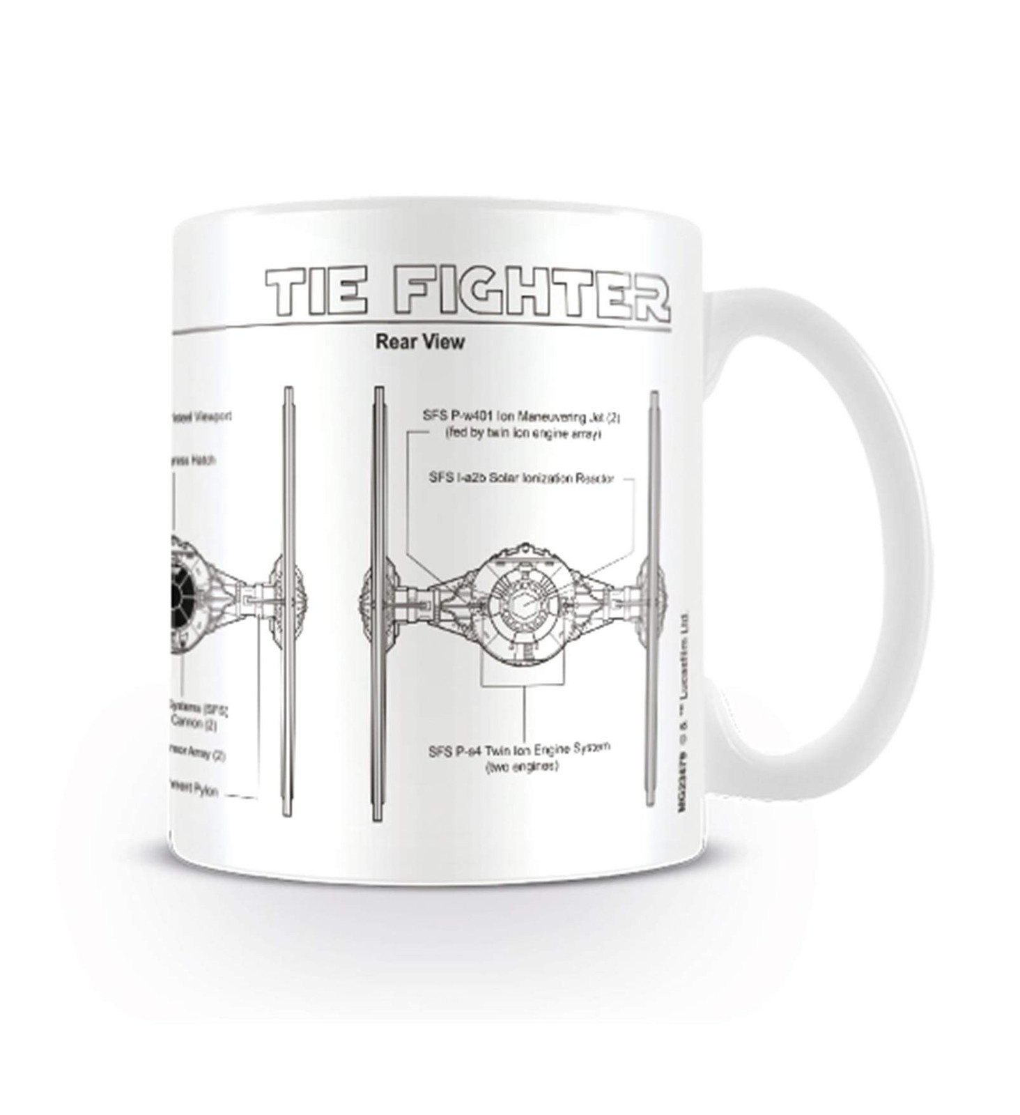 Star Wars Tie Fighter Sketch Unisex Tazza standard ceramica Standard Standard