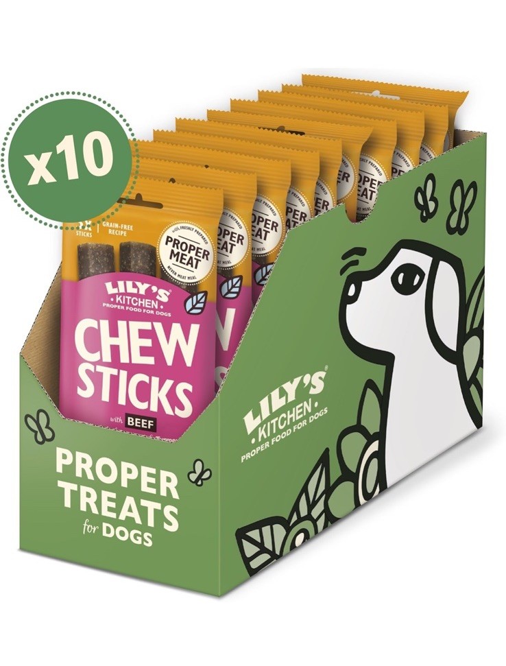 Lily's Kitchen Made with Natural Ingredients Chew Sticks Beef 10 Packs