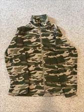 Columbia Camouflage Vintage Rugged Fleece Jacket Youth Boys Sz 14/16 L Full Zip