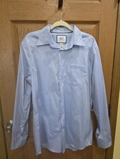 Charles Tyrwhitt Shirt Mens 16.5 36/37 Blue Slim Fit Non Iron Dress Long Sleeve