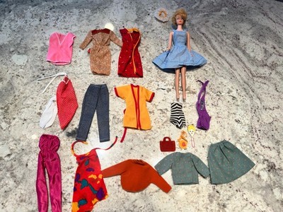 1958/1962 Midge Barbie Doll Bubblecut Strawberry Blonde Blue Earrings Red  Nails | eBay
