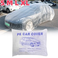 Image of Universal Clear Plastic Temporary Disposable Car Covers Waterproof Dust Snow new