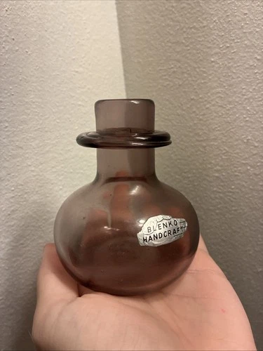 Blenko 1957 mini glass vase #57D-amethyst-super nice 1 year only in this color