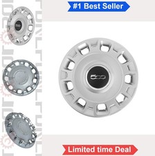 Wheel Center Cap Hub Cover 15 Inch 2012-2019 Fiat 500 Front Rear Chrome Black