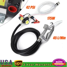 Electric Fuel Transfer Pump Diesel Kerosene Oil Commercial Auto Portable DC 12V