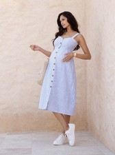 Seraphine Dress Linen Midi Nursing Sun Dress Size 14 BNWT