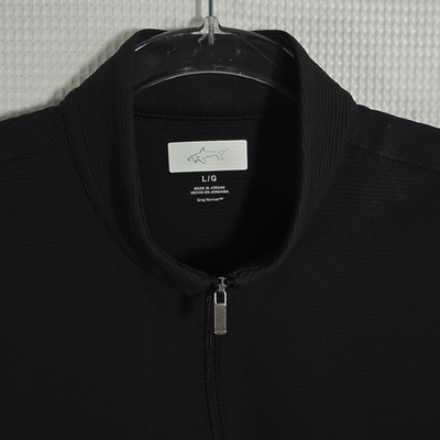 #ad Greg Norman Shark Logo Golf Vest Mens Large Black Full Zip Performance Stretch $25.00