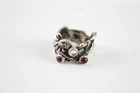 Sterling Silver Ring Clown Vintage Balloons Stone Set (12g)