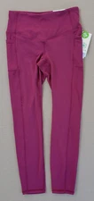 Gaiam Women Size XS OM Dri High Rise Yoga Leggings Rhododendron Side Pockets NWT