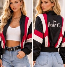 Vintage VTG Satin Jacket Womens Small Hair Co...