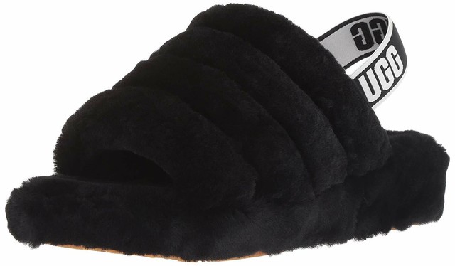 ugg fluff yeah slippers black