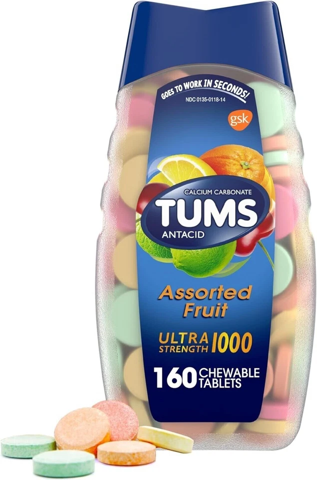 SM TUMS Ultra Strength Antacid Tablets for Chewable Assorted Fruit 160ct