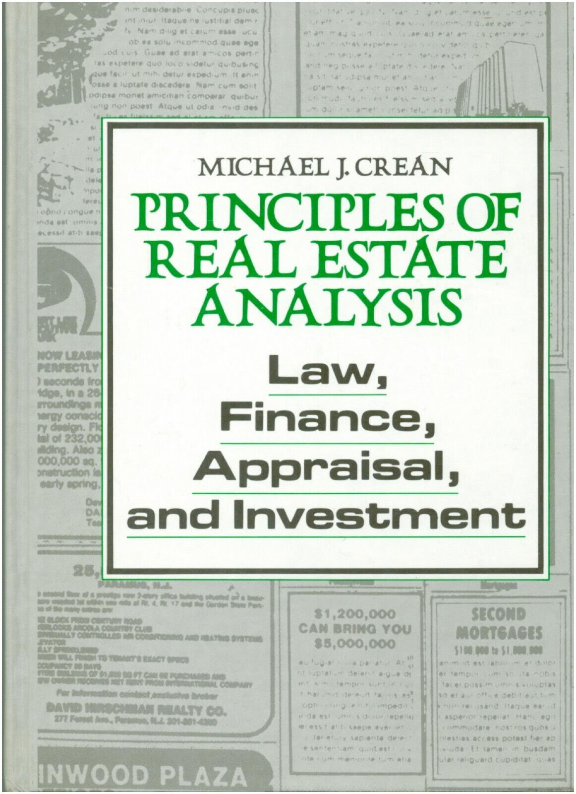 Best Beginners Real Estate Principles Investment Finance Appraisal Course Book