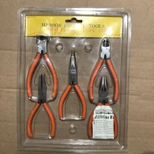 Mini Plier Set 5PC Harbor Freight Tools New Mechanic Shop Tool Bent Nose End Nip