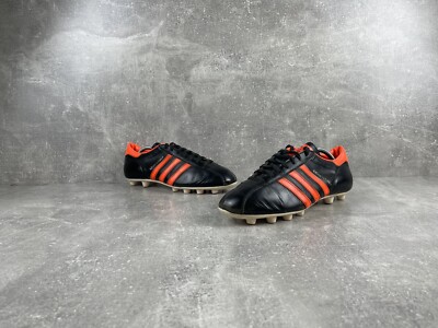 RARE! Vintage Adidas Argentina 80s Black/Orange Leather Football