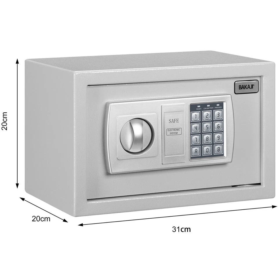 Cassaforte Digitale a Muro Cassetta Sicurezza Elettronica 31x20x20cm Casa Hotel - Immagine 3 di 4