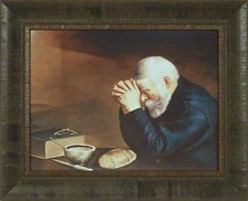 GRACE by Eric Enstrom 17x21 Old Man Praying Dinner Table FRAMED WALL ART PICTURE