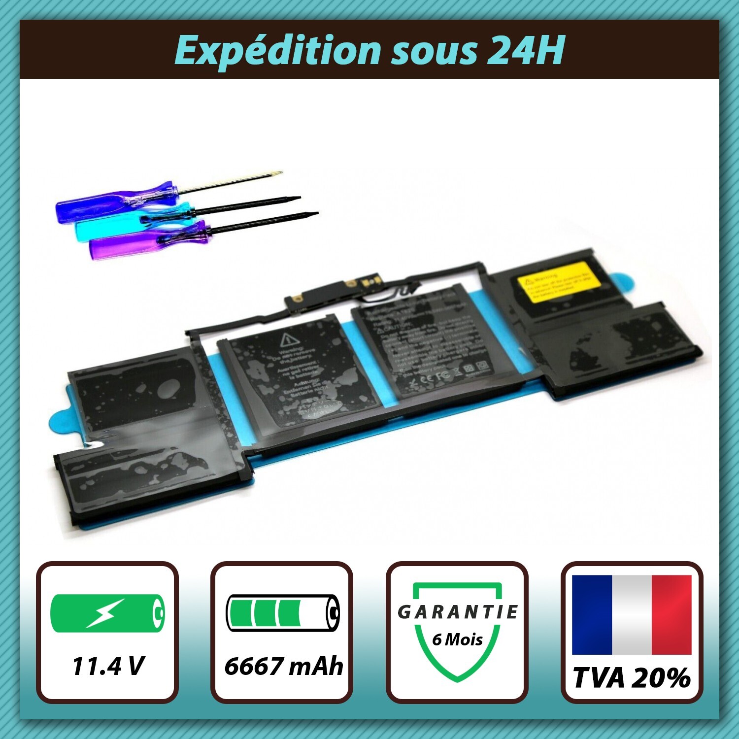 Batterie A1707 pour MacBook Pro 15 Touch MLH32CH/A et MLH42CH/A