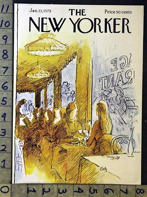 1975 RESTAURANT DINER ARTHUR GETZ ART NEW YORKER ILLUSTRATED DECOR COVER FC317