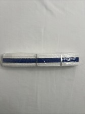 Century Martial Arts Adjustable Wrap Kids Belt White with Blue Stripe Size L