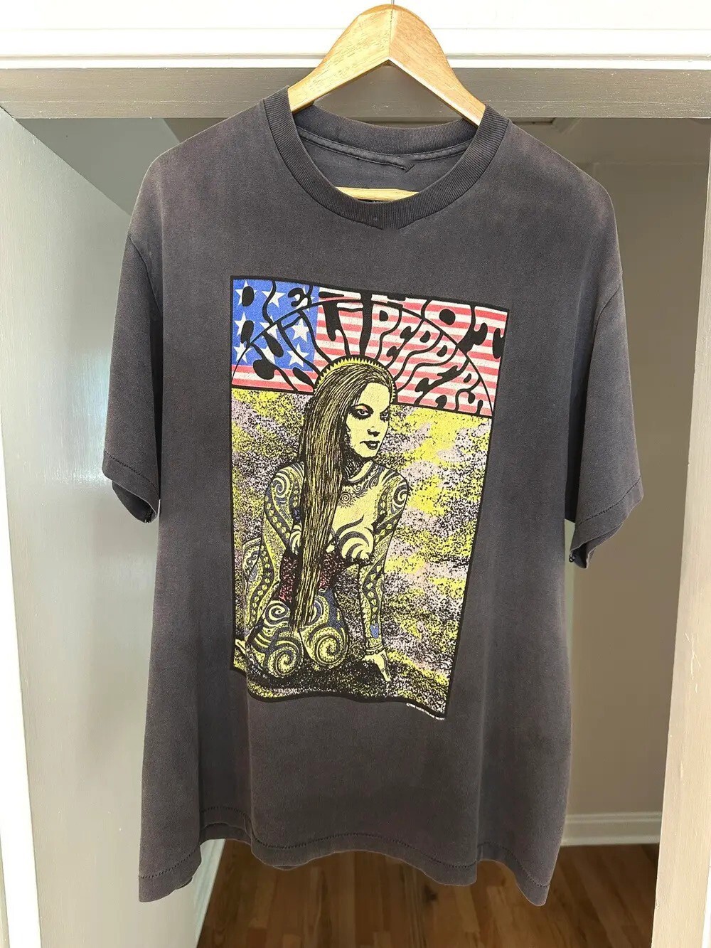 Vintage 1990 Red Hot Chili Peppers Tattoo Girl Frank Kozik T Shirt 