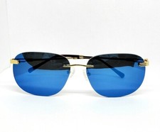 PORTA ROMANA FRAMELESS SUNGLASSES BLUE LENSES  MOD.10092