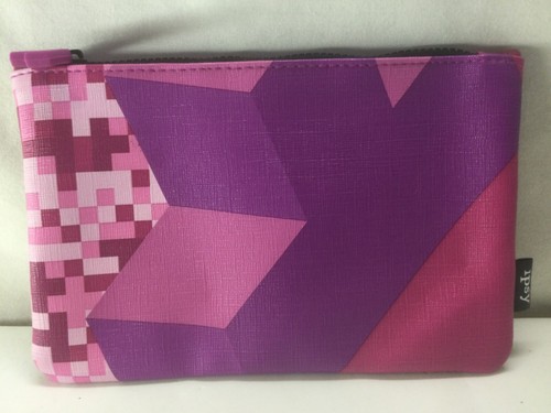 Ipsy New Pink Purple Tetris Travel Make Up Cosmetic Bag
