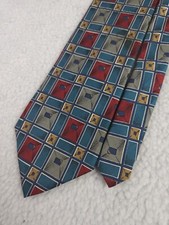 Alexander Julian Colours Men's 100% Silk Neck Tie 59" x 4" Geometric Made in USA
