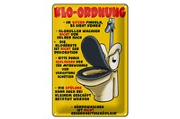 Blechschild Hinweis 20X30 Cm Klo Ordnung Im Sitzen Pinkeln Deko Schild Tin Sign