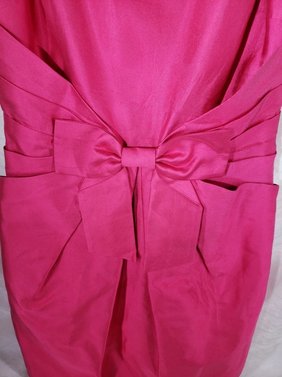 Abito Kate Spade Jillian fiocco seta classico sera scollo a scoop taglia 12