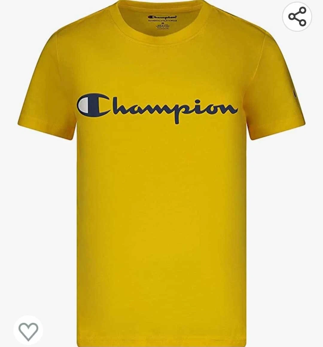 CHAMPION Boys T SHIRT Short Sleeve Yellow Size Youth Large