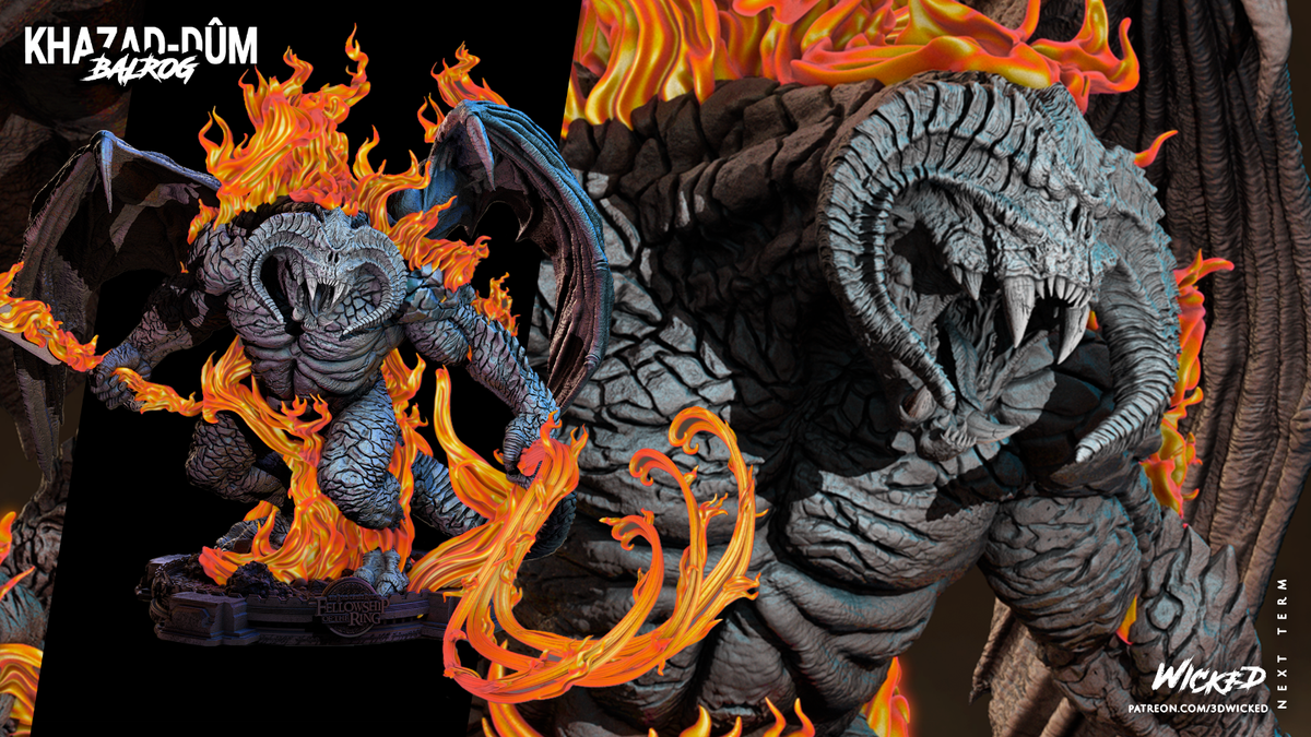 THE BALROG OF MORIA Statue Lord of the Rings Fellowship Resin
