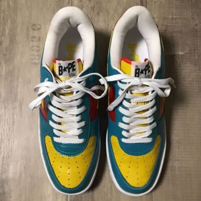 Used A BATHING APE Bapesta Sneaker Shoes Blue/Red/Yellow US11 from