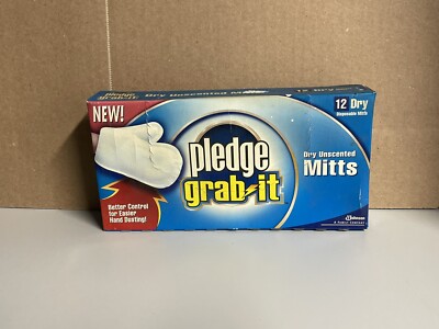 Pledge Grab It Dusting Mitt Gloves 12 Ct Dry Disposable Discontinued