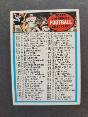1972 TOPPS FOOTBALL CHECKLIST CARD #79 Unchecked light crease #C