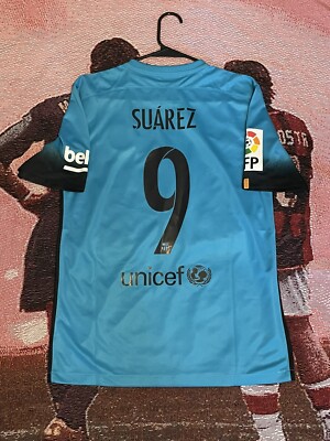 FC Barcelona 2015 - 2016 Away Jersey #9 Suarez Nike BNWT Shirt