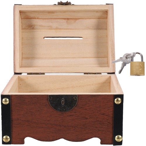 Set of 2 Retro Money Bank Kind Aufbewahrungsboxen Münzbehälter Aus Holz - 第 8/12 張圖片