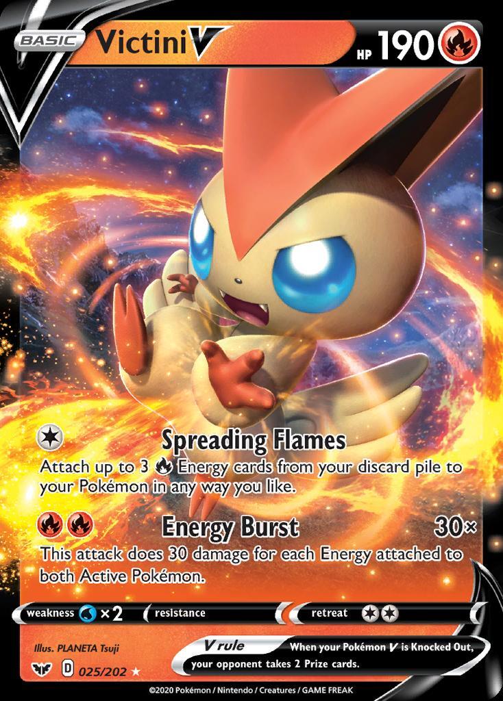 Pokemon Victini V (25/225) Sword & Shield NM HOLO
