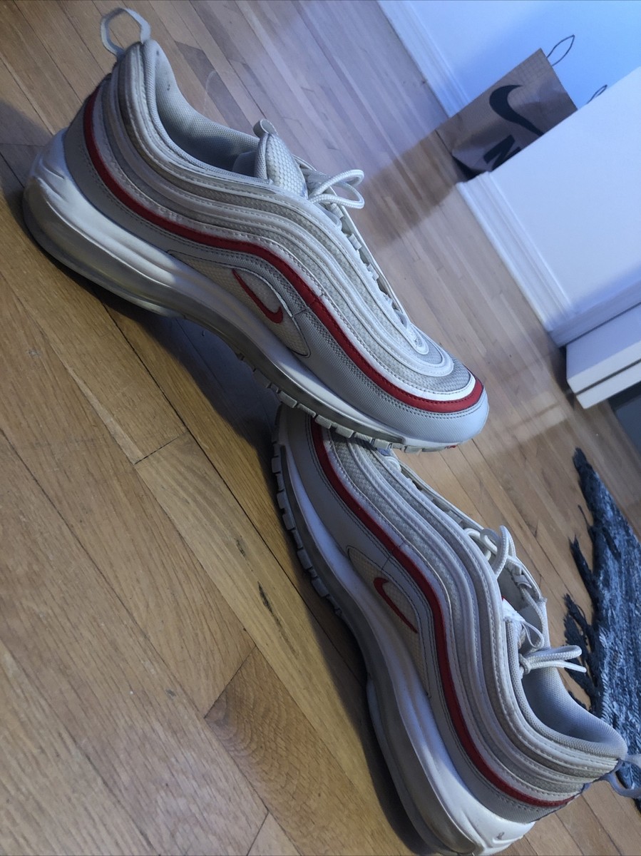 Nike Air Max 97 OG Athletic Running Shoes White/Red AR5531-002 Mens Size 7.5 2018 Nike Air Max 97 White Pure Platinum Red OG Size 8  main image 4