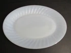 Vintage Fire King Delfite Blue 9" x 12" Swirl Oval Platter EUC